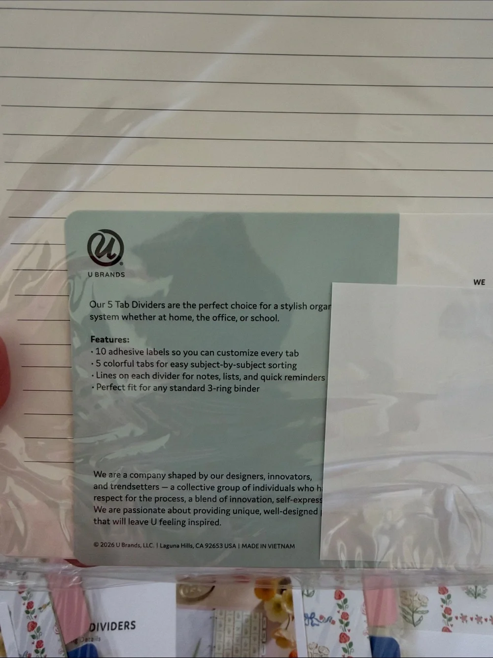 U BRANDS 5-Tab Dividers